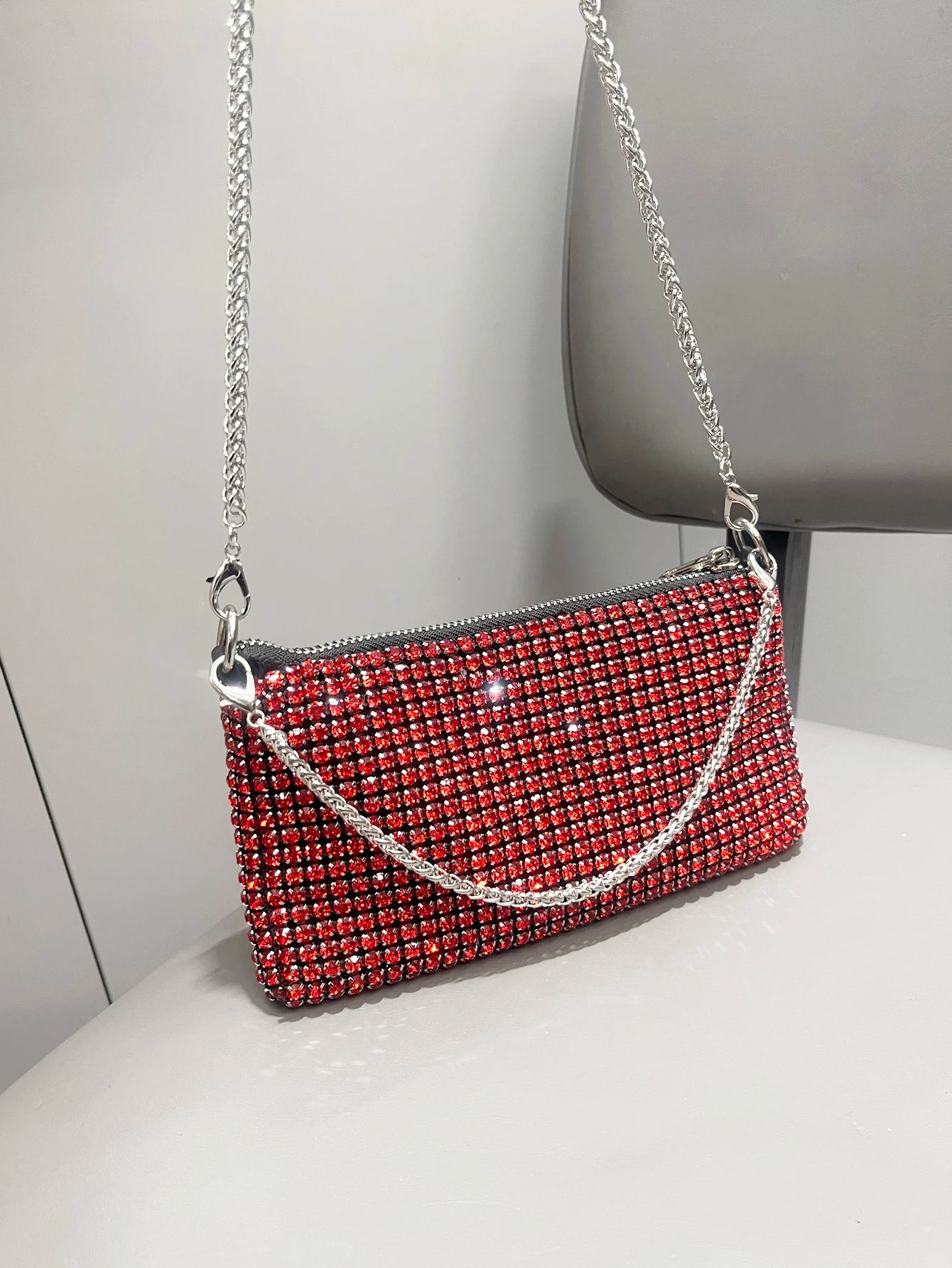Luxury Designer Rhinestones Clutch Purse | Sparkling Evening Handle Bag for Women | Elegant Crystal Shoulder Bag & Fashionable Party Purse Luxegan