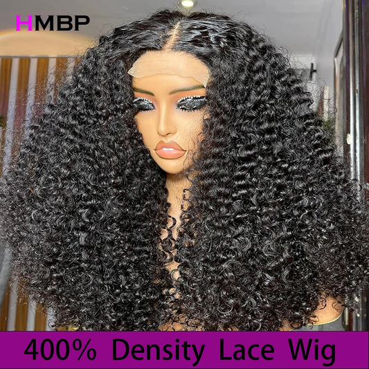 400 Density Lace Wig Human Hair Kinky Curly Wig 13x6 For Women Hd Lace Frontal Wig High Density Thick Wigs Real Human Hair