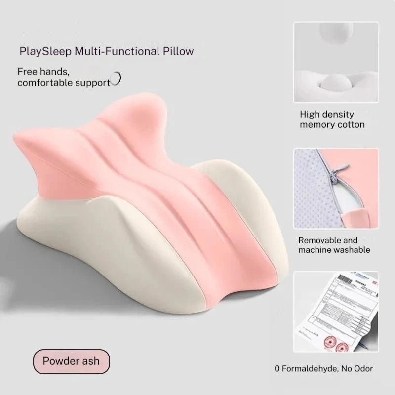 Couples Memory Foam Waist & Lumbar Support | Sophisticated "Wave Shape" Silhouette | Elegant Washable Office & Bedding Backrest | "Dignified" High-Performance Massage Feature for Radiant Versatile Styling Luxegan