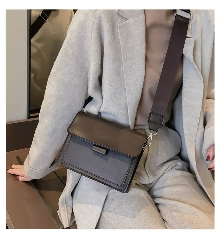 Classic Designer PU Leather Crossbody Bag for Women Travel Handle Handbag | Fashion Shoulder Messenger Bag Ladies Small Flap Bag Luxegan