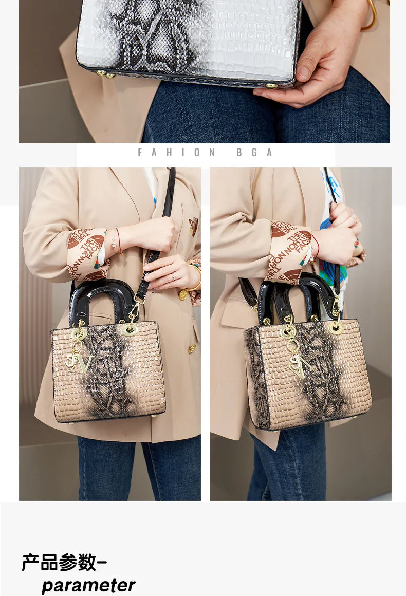 Fashion Brand Designer Women's Handbag | New Crocodile Pattern Daifei Bag (Classic Versatile Shoulder & Commuter Crossbody Bag) Luxegan