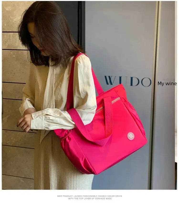 Waterproof Oxford Large Capacity Travel Duffle | Women’s Fashion Travel Shoulder Bag | Durable Versatile Shopping Tote | High-Quality Oxford Cloth Weekend Valise Luxegan