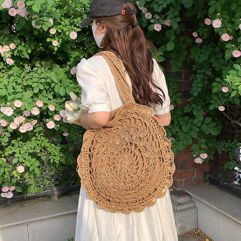 Bohemian Straw Bags for Women | Circle Beach Handbags & Rattan Shoulder Bags Luxegan