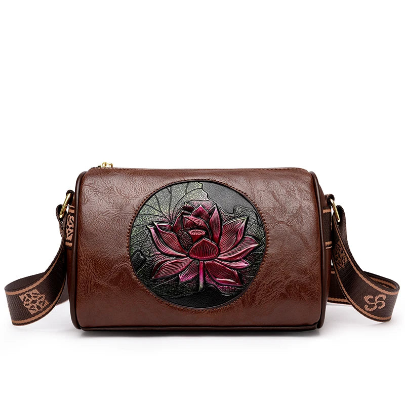 Soft Leather Print Crossbody Tote | Fashionable Flap Shoulder Bag Luxegan