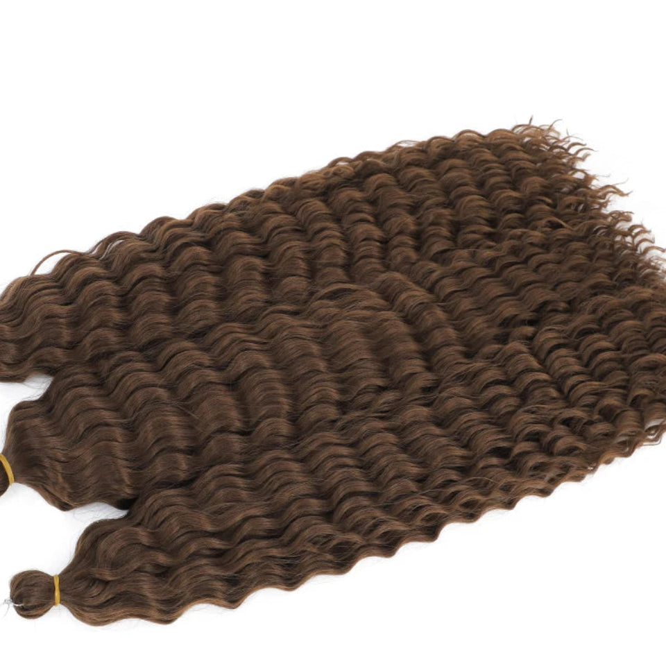 Ariel Curl Water Wave Twist Crochet Hair Extensions | Synthetic Ombre Braiding Hair 22-30 Inch - view 17