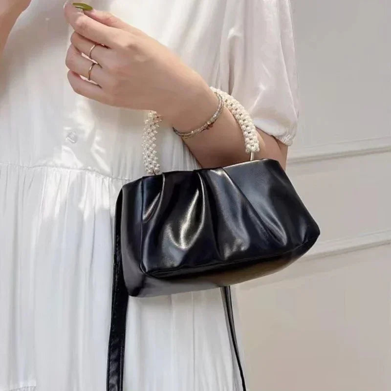 Fashion Pearl Handle Women's Dinner Clutch | Luxury Designer Handbags & Small Messenger Bag Luxegan