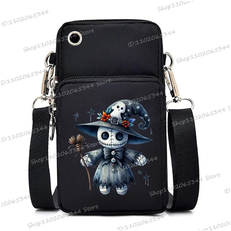 Mini Mobile Phone Bag | Gothic Doll Pattern Crossbody Bag Luxegan