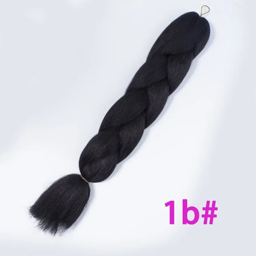 Synthetic Jumbo Braid Kanekalon Braiding Hair 24in | Ombre & Solid Colors | 100g
