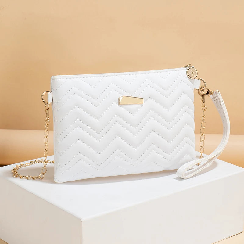 Women's Printed Shoulder Strap Crossbody Bag | Korean Wavy Wallet & Small Square Bag Luxegan