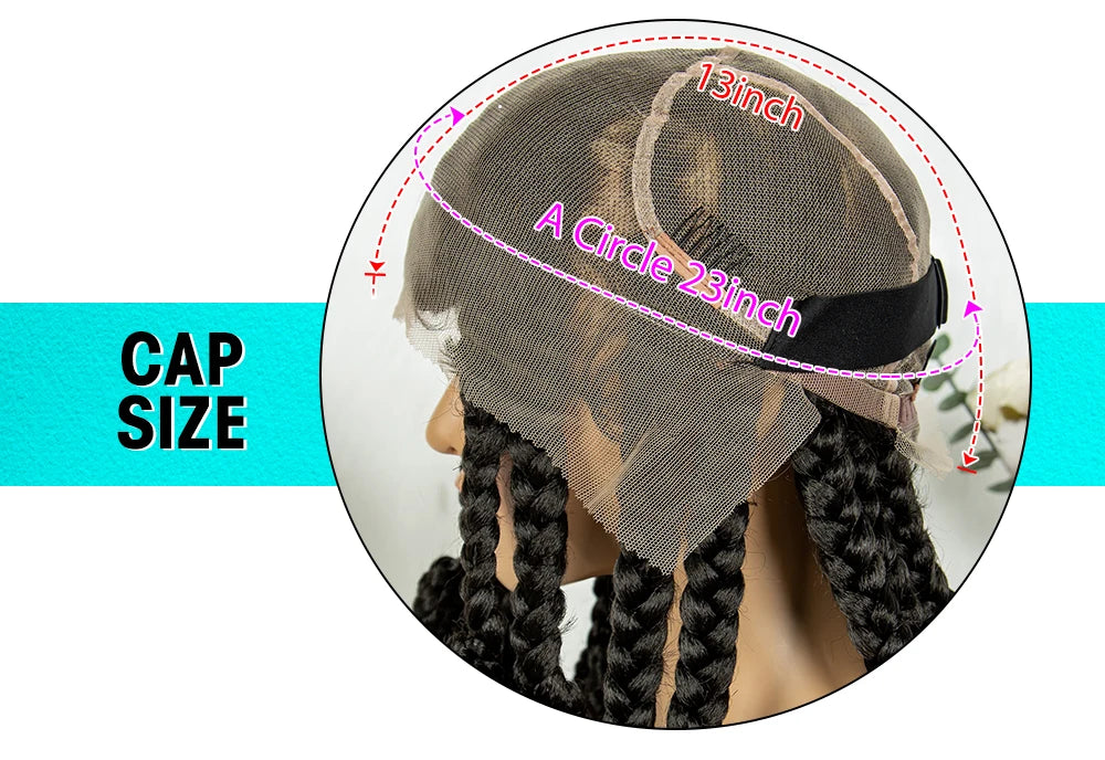 14 Inch Jumbo Bantu Knotless Box Braided Wig | Full Lace Cornrow