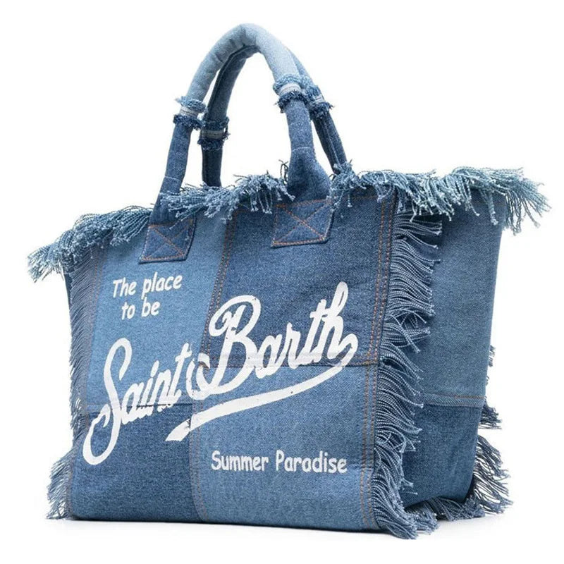 New Large Capacity Leisure Travel Bag | Handmade Canvas Tote with Tassel & Zipper Luxegan