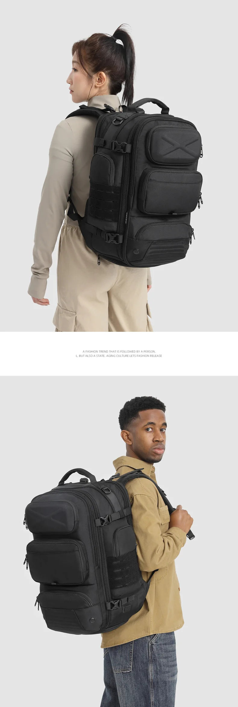 Men's Multifunctional Travel Backpack | Large Capacity Waterproof Oxford Bag with Separate Shoe Compartment | Business Laptop Backpack & Outdoor Softback (Model OZ-9842) Luxegan