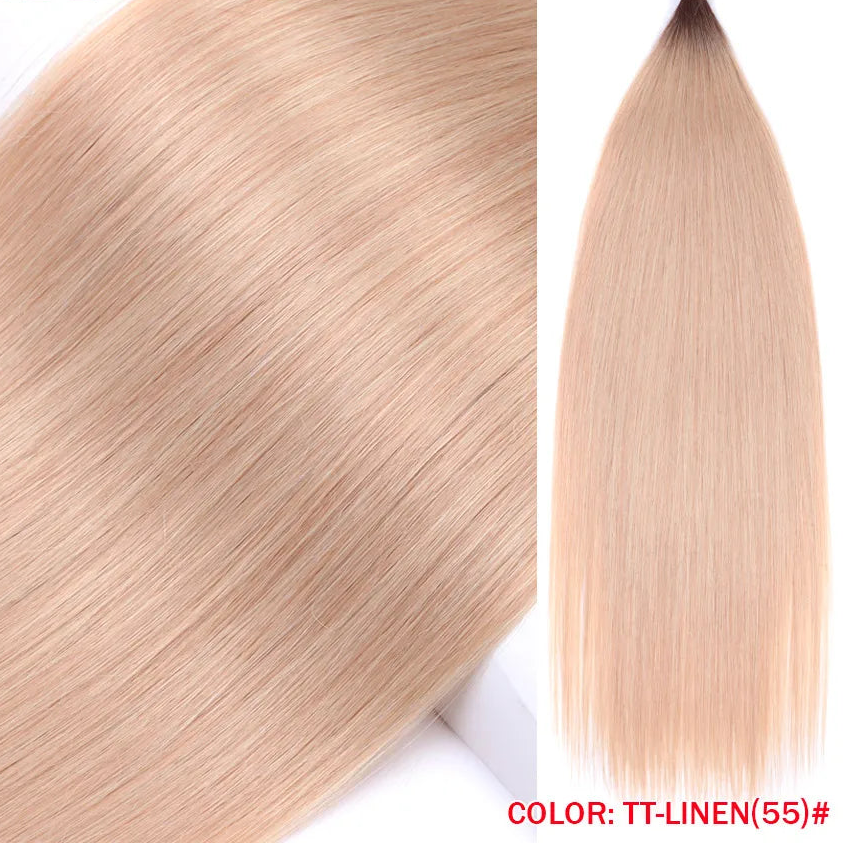 30-Inch Yaki Straight Synthetic Hair Bundles – 100g | Ombre & Linen Colors | High-Temp Fiber - view 7