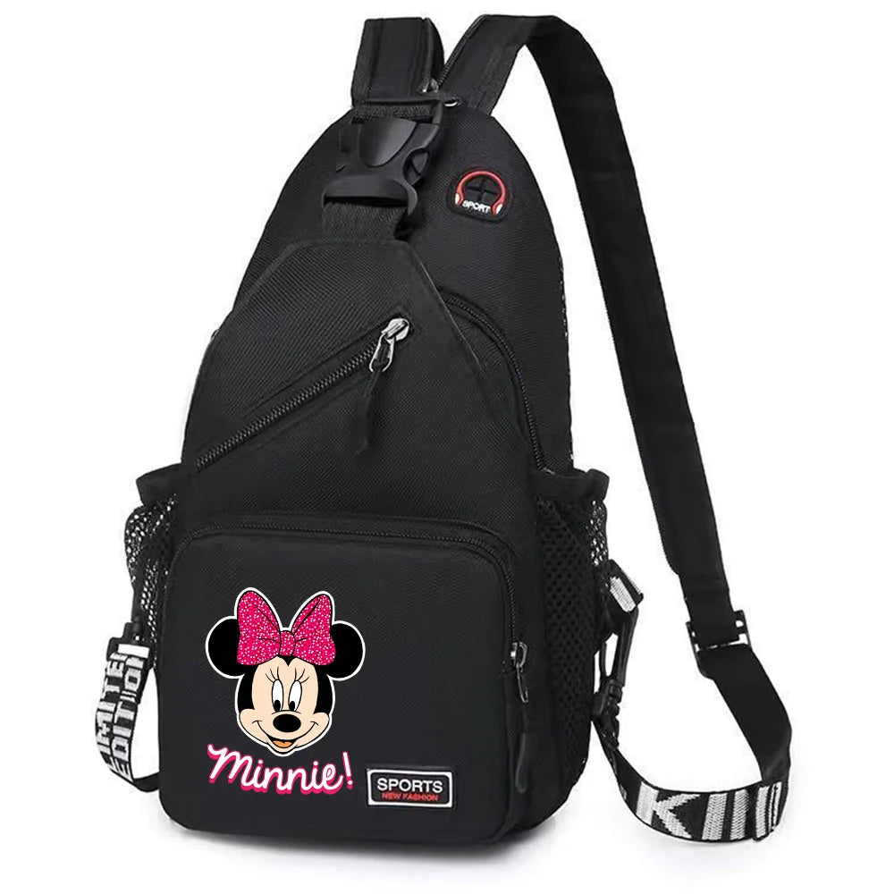 Mickey Minnie Mouse Cartoon Shoulder Bag | Unisex Multi-functional Oxford Fabric Backpack & Casual Chest Business Travel Pack Luxegan