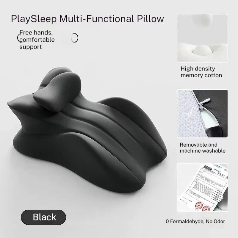 Couples Memory Foam Waist & Lumbar Support | Sophisticated "Wave Shape" Silhouette | Elegant Washable Office & Bedding Backrest | "Dignified" High-Performance Massage Feature for Radiant Versatile Styling Luxegan