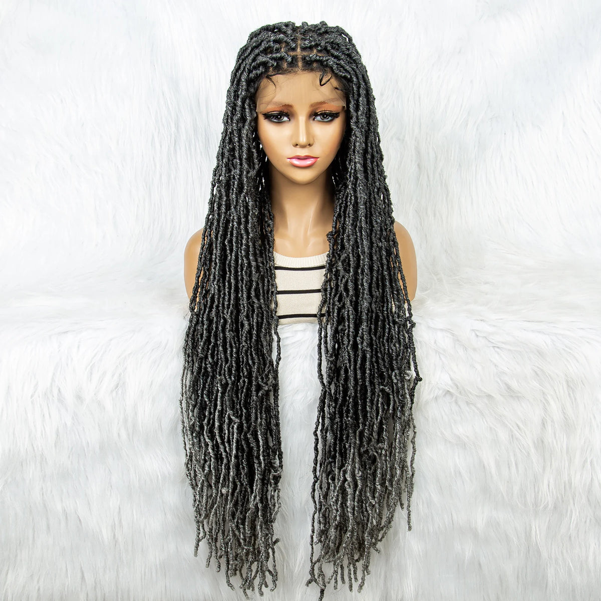 Pink & Blue Braided Wig | Full Lace Butterfly Locs & Dreadlocks