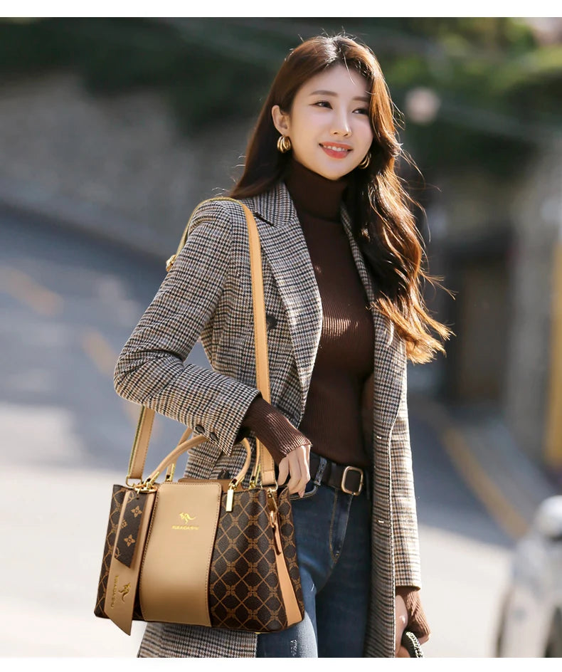 Luxury Fashion Print Crossbody Tote | Soft Large Capacity Shoulder Bag Luxegan