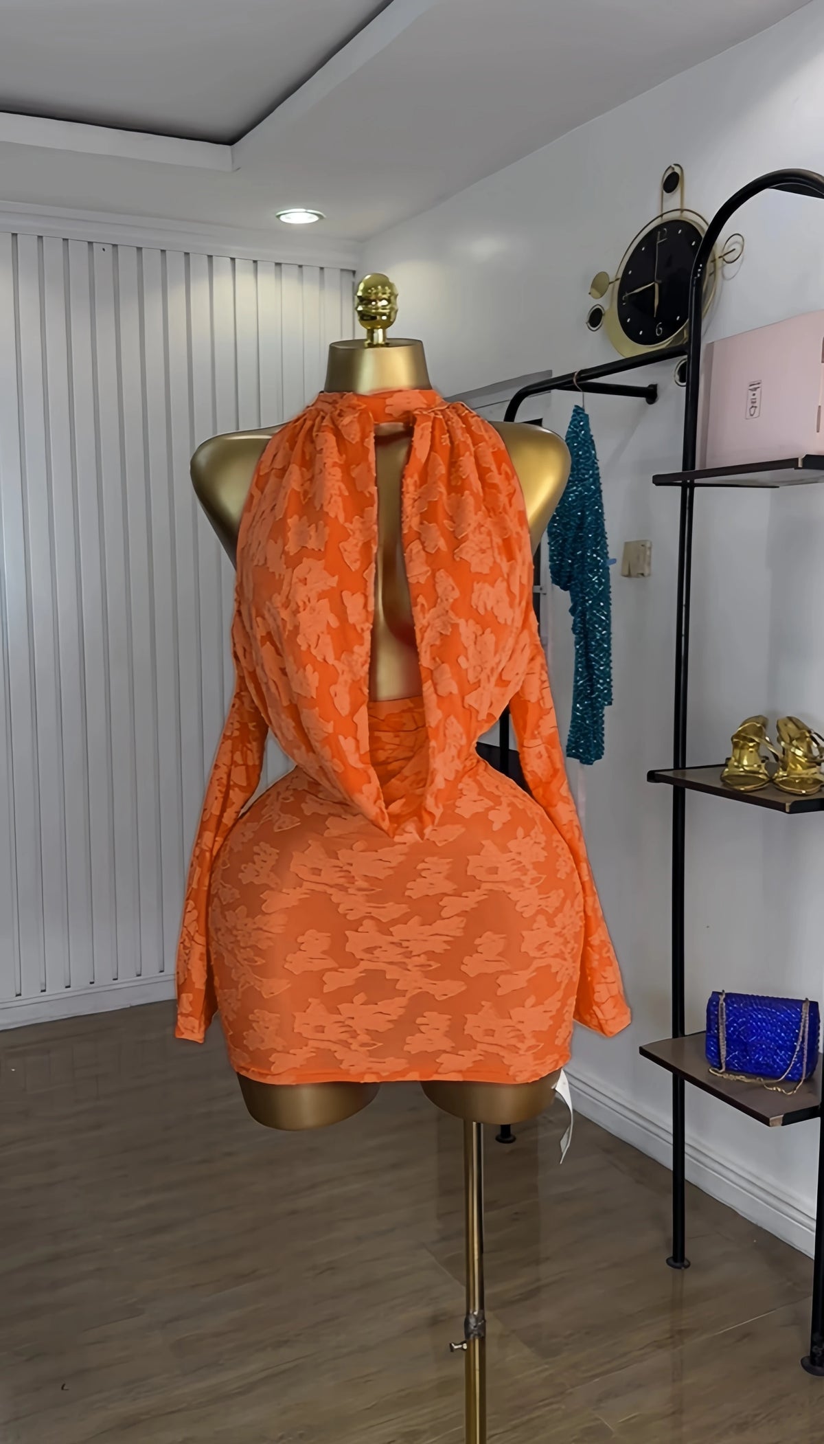 Print Sexy Halter Neck Full-Length Sleeve Slim Pencil Mini Dress – Medium-Stretch Polyester-Elastane, Natural Waist, Summer Luxegan