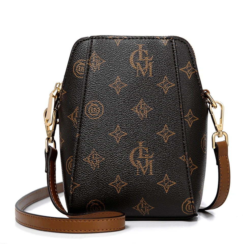 High-Quality Houndstooth Crossbody | Sophisticated Letter-Printed Shoulder Handbag | Elegant Small Square Bag | "Dignified" Soft Multifunctional Tote for Versatile Styling Luxegan