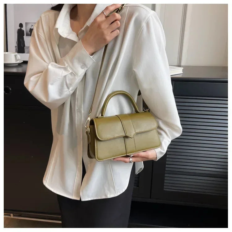 Vintage PU Leather Small Square Underarm Bag | Fashion Women's Shoulder Handbag & Crossbody Satchel Luxegan