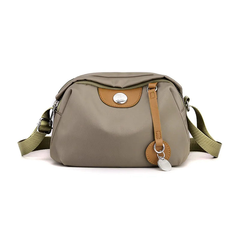 Waterproof Nylon Shell Bag | Casual Solid Color Messenger Purse Luxegan