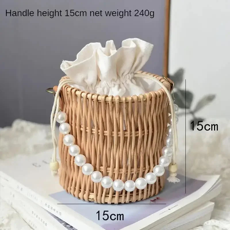 Straw Bags for Women | Square Handbags & Summer Rattan Shoulder Bags (Handmade Knitted Storage & Small Totes Bag) Luxegan