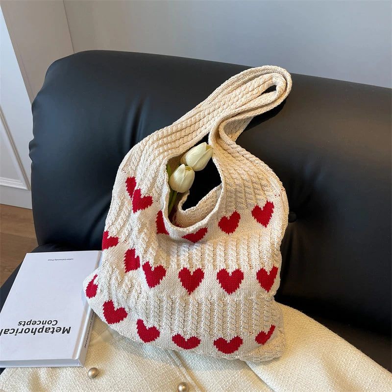 Casual Knitted Cotton Tote | Soft, Large Capacity Summer Bag Luxegan