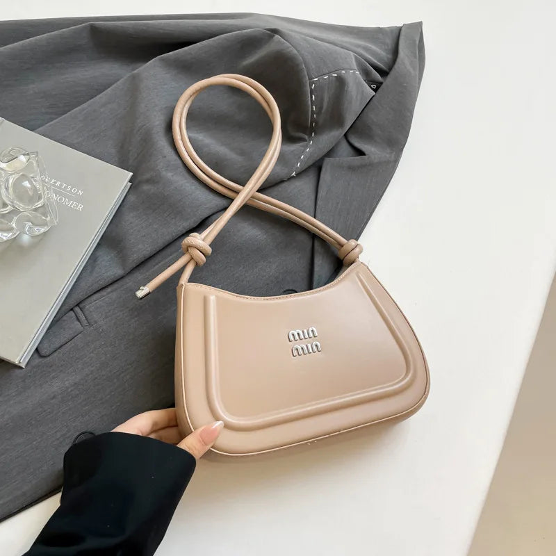 Style Fashion Niche Women's Crescent Bag | High-End Multifunctional Shoulder Bag | New Autumn PU Leather Crossbody & Square Handbag Luxegan