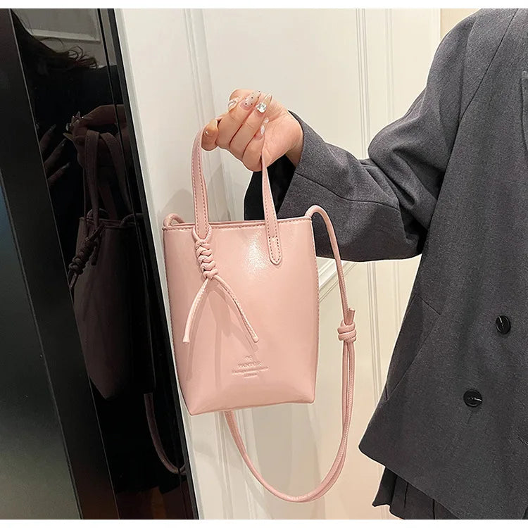 Leather Mini Crossbody Bag for Women | New Korean Fashion Luxury Shoulder Bag & Simple Retro Handbag Luxegan
