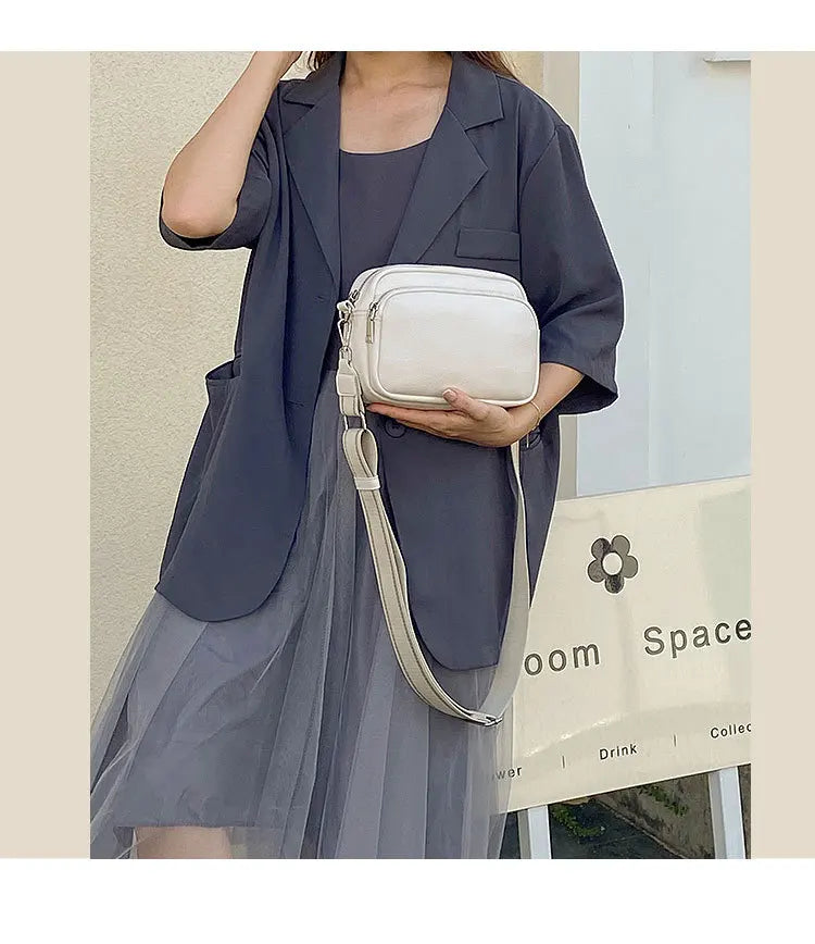 New Lychee Pattern Small Square Bag | Comfortable Weaving Strap Style Wide Shoulder Strap & Crossbody Bag Luxegan