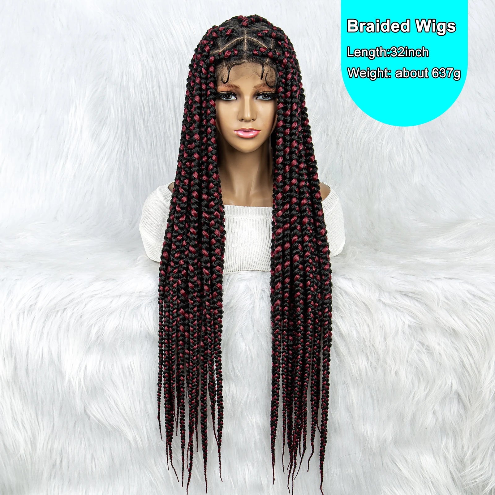 KIMA Colorful Braided Wig | Full Lace | Butterfly Locs & Dreadlocks Options Luxegan