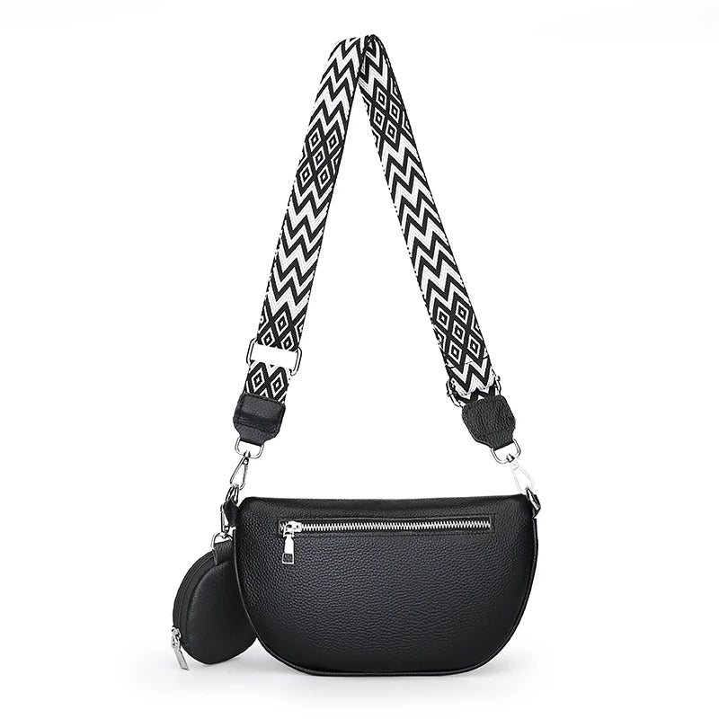 Soft Genuine Leather Saddle Crossbody | Casual Phone Pouch & Handbag Luxegan