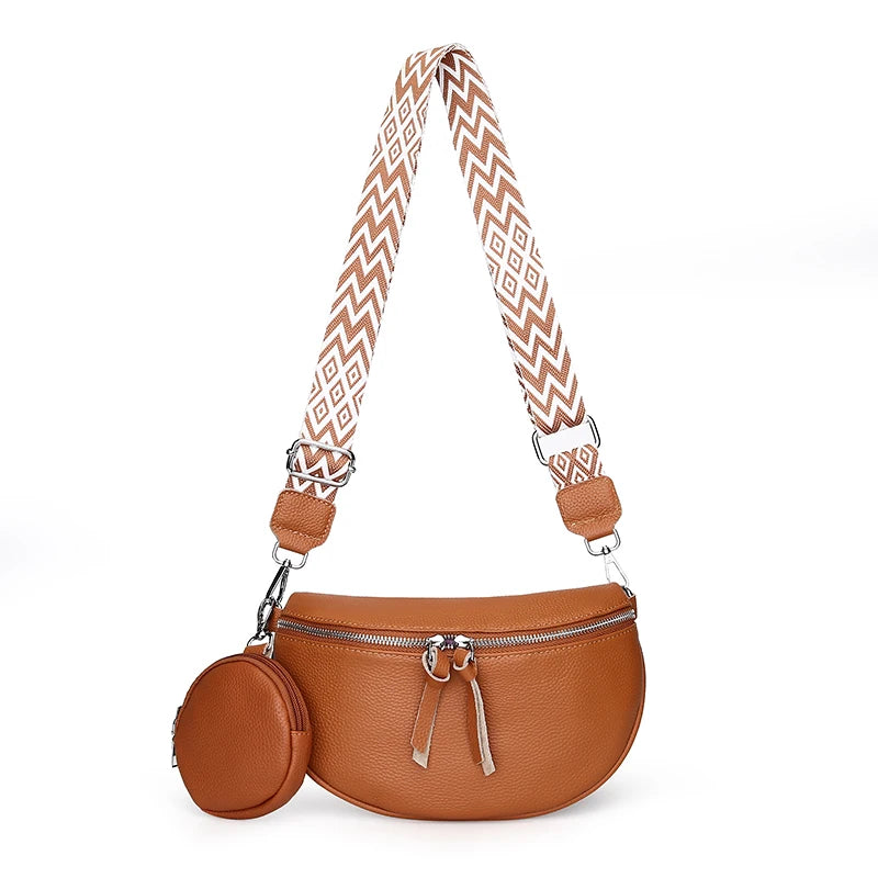 Soft Genuine Leather Saddle Crossbody | Casual Phone Pouch & Handbag Luxegan