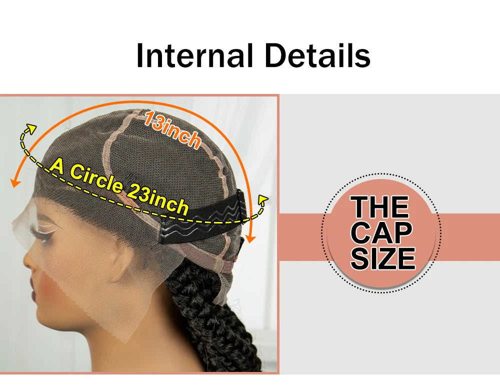 30 Inch Handmade Cornrow Knotless Box Braided Wig | Full Lace