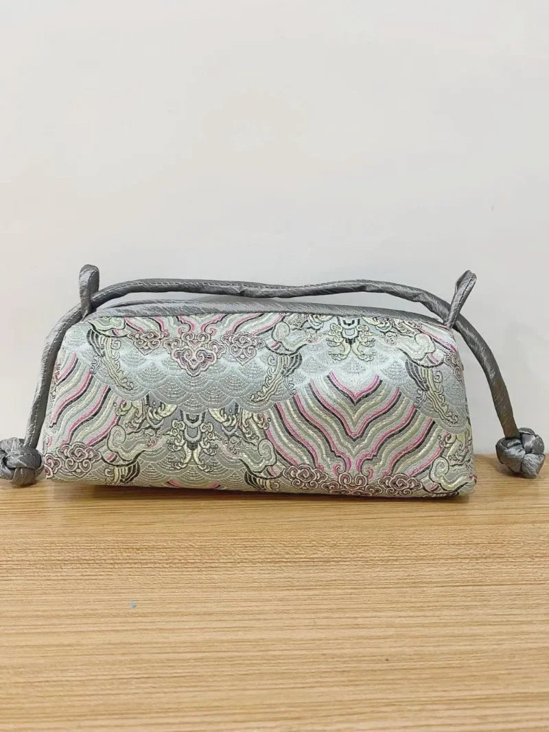 Vintage Cotton Shell Bag | Fringe & Crane Embroidery Chain Crossbody Luxegan