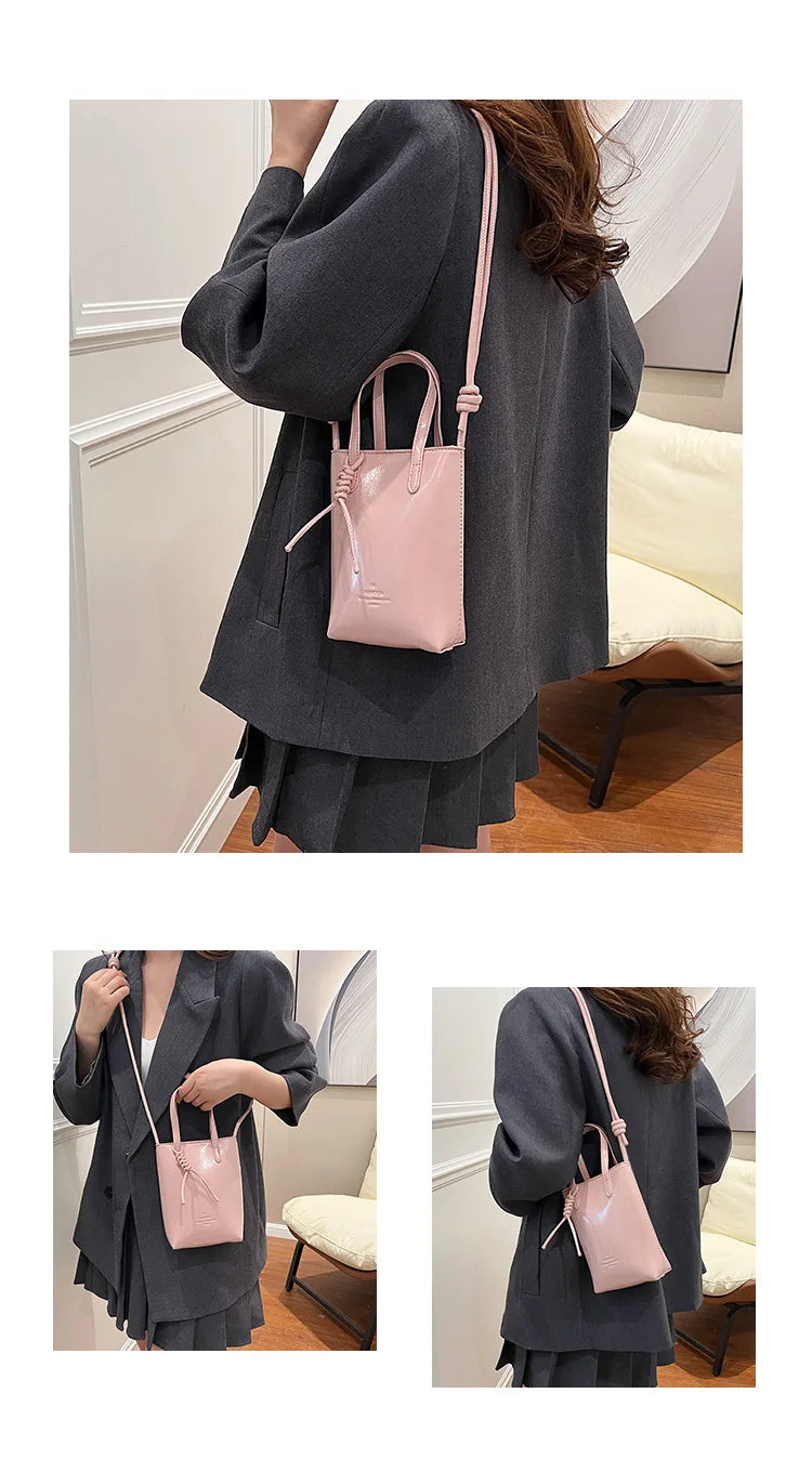 Leather Mini Crossbody Bag for Women | New Korean Fashion Luxury Shoulder Bag & Simple Retro Handbag Luxegan