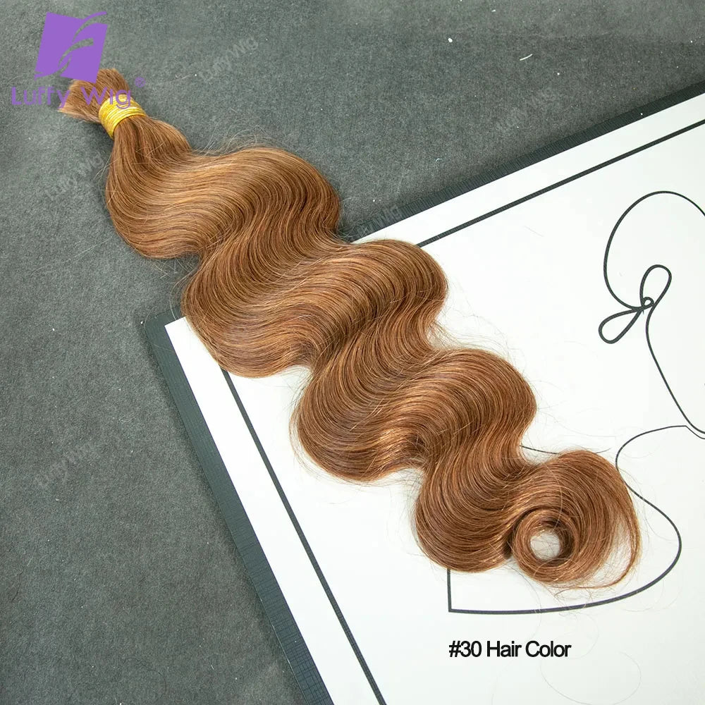Body Wave Bulk Human Hair for Braiding | 100% Burmese Remy | Double Drawn | No Weft Luxegan
