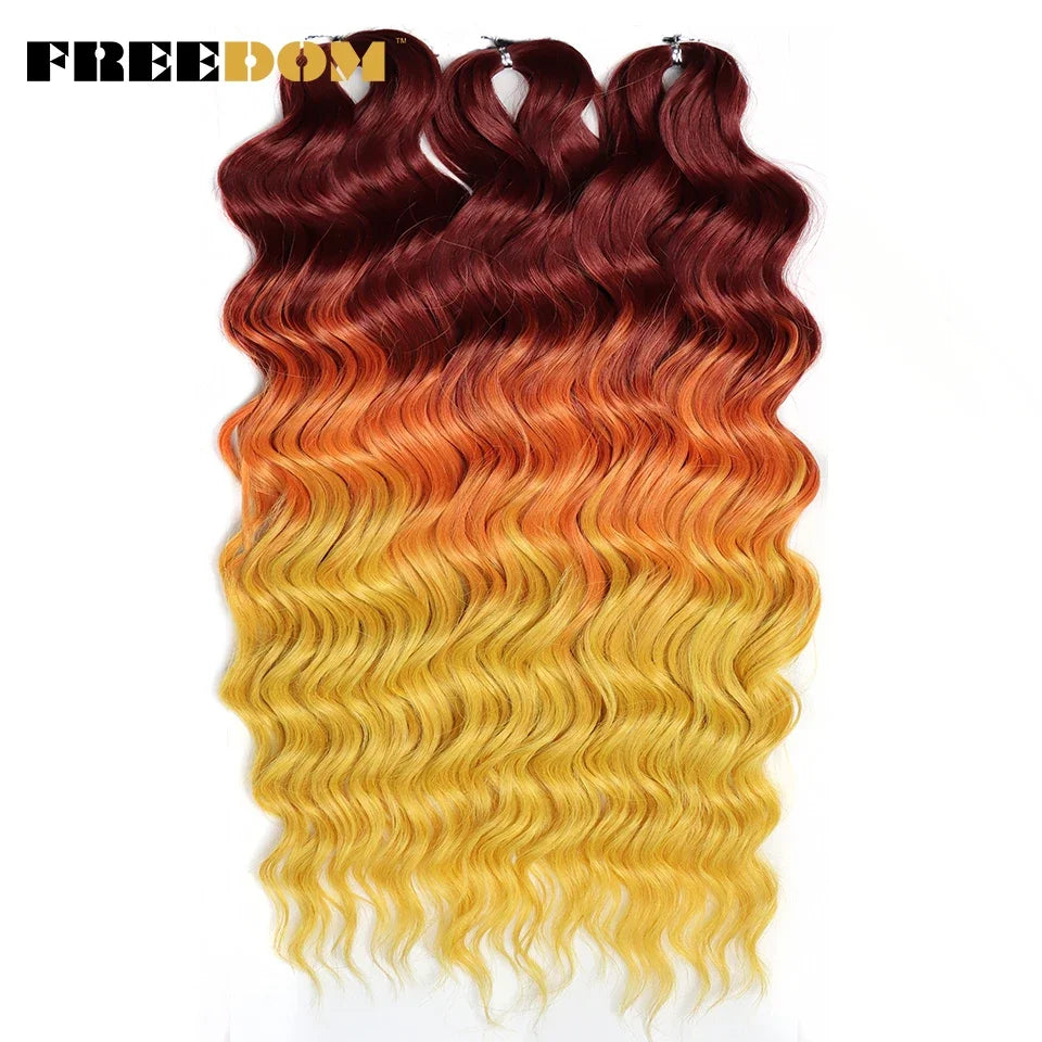 FREEDOM Synthetic Water Wave Crochet Braiding Hair 24 Inch – Ombre & Multi-Tone | 88 Colors | 300g - view 43