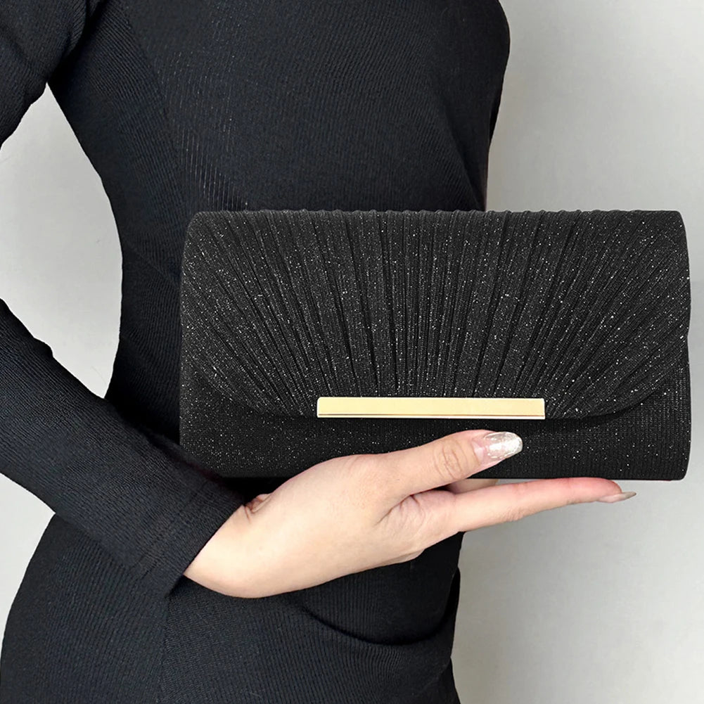 Sparkling Silver Diamond Mini Evening Clutch | Crystal Shiny Handbag & Wristlet Luxegan