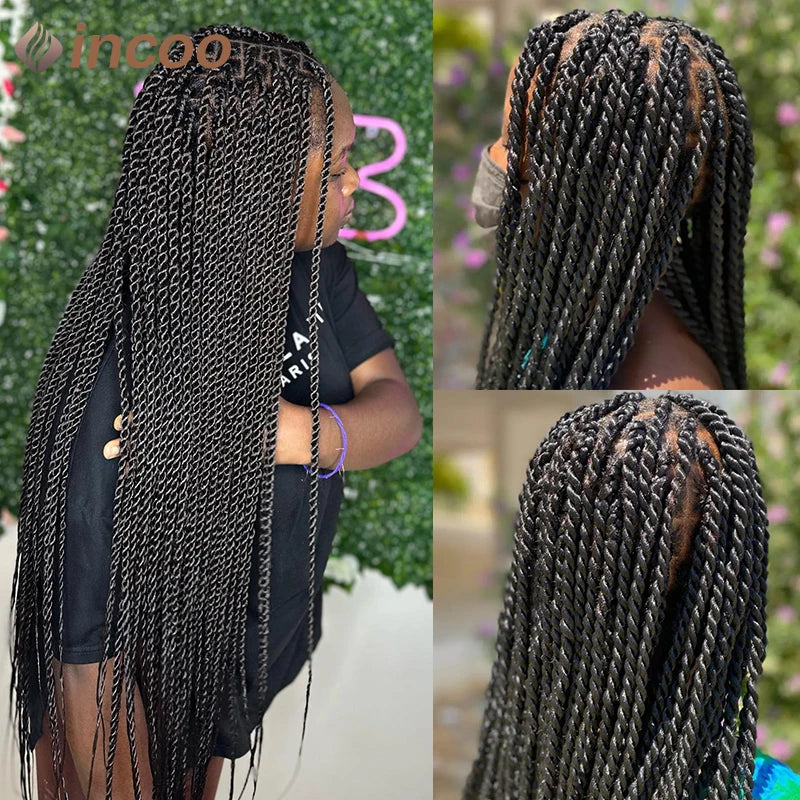 Goddess Faux Locs & Senegalese Twist Lace Front Wig | Box Braids | Full Lace Frontal | Synthetic Braids Luxegan