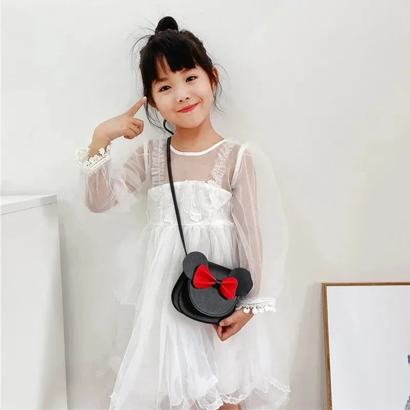 Children’s Cute Bow Crossbody Bag | Fashionable Mini Shoulder Bag for Girls | Little Kid's PU Leather Coin Purse & Money Wallet (Ages 2-4) Luxegan