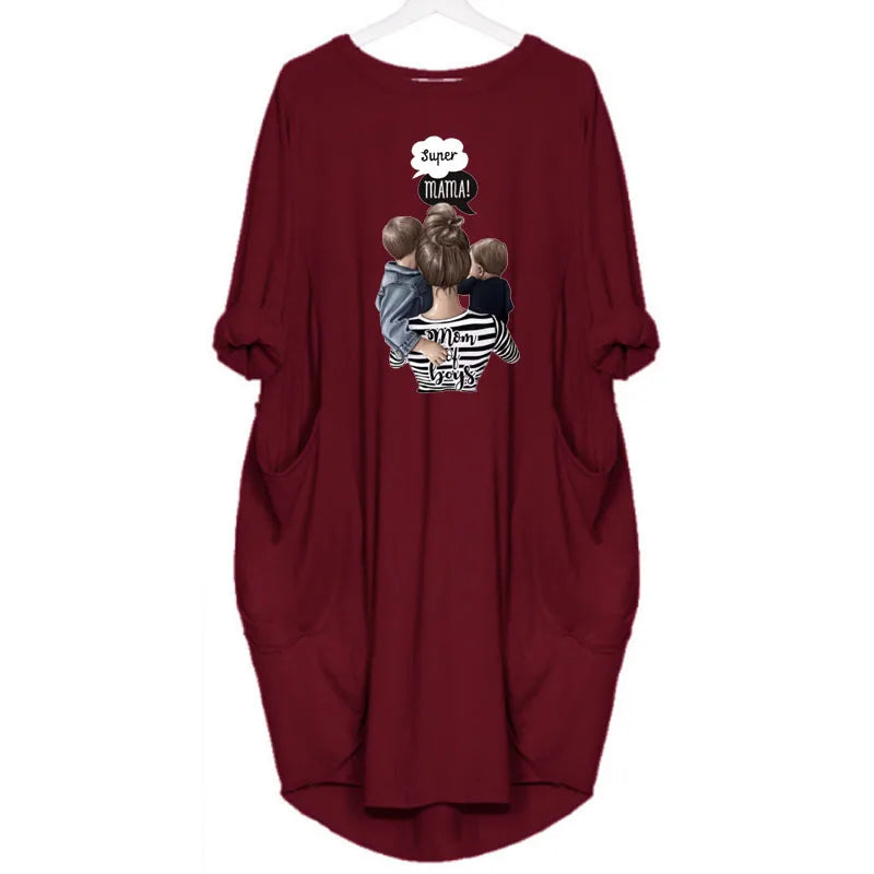 Women's Plus-Size Loose Long-Sleeved Dress | Casual Solid Color O-Neck Winter Pullover | Soft Knit Knee-Length Everyday Dress | Comfortable All-Season Basic Wardrobe Staple Luxegan