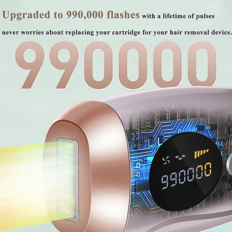 Portable 999,999 Flash IPL Laser Epilator | Sophisticated "Permanent Reduction" Silhouette | Elegant Painless Women’s Body & Bikini Epilator | "Dignified" High-Performance Hair Removal for Radiant Versatile Styling Luxegan