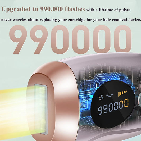Portable 999,999 Flash IPL Laser Epilator | Sophisticated "Permanent Reduction" Silhouette | Elegant Painless Women’s Body & Bikini Epilator | "Dignified" High-Performance Hair Removal for Radiant Versatile Styling Luxegan
