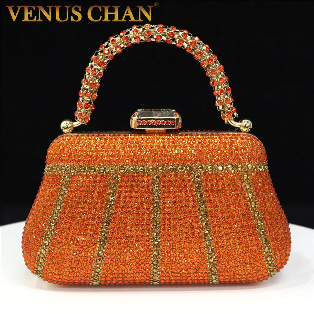 Exquisite Diamond Design Evening Bag | Sophisticated Fashion Handle Clutch | Elegant Rhinestone - view 5