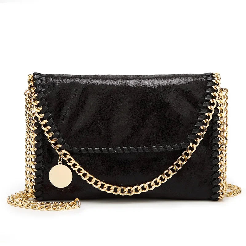 New Women’s Casual Chain Shoulder Bag | Trendy Faux Suede Small Flap Messenger | Vintage Crossbody Clutch Luxegan