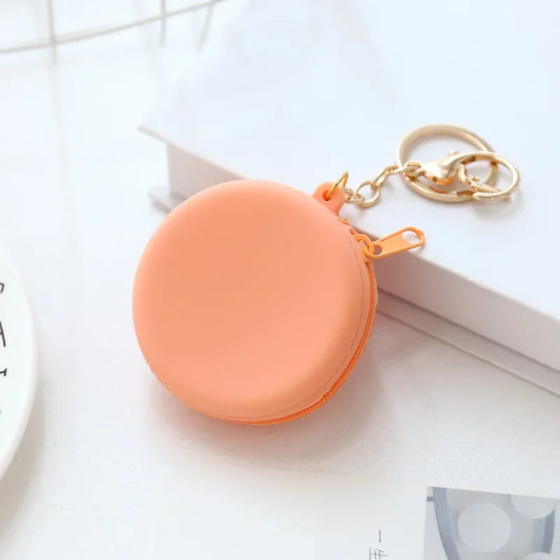 Cute Women Coin Wallet Pendant Keychain | Silicone Round Coins Bag Small Girls Key Bag | Mini Purse Kid Gift Luxegan