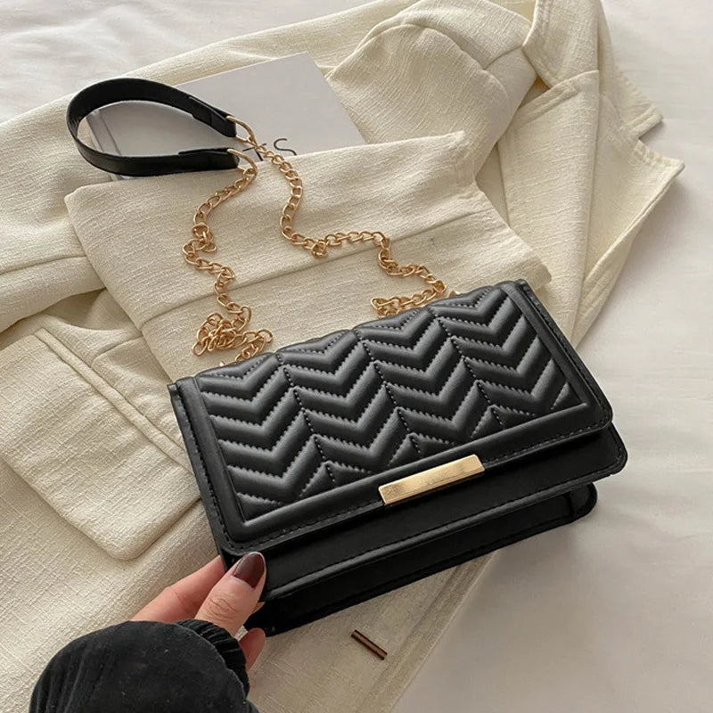 Fashion Striped Women's Shoulder Bag | Chain Strap Crossbody Bag Luxegan