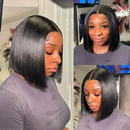 Bone Straight Lace Frontal Bob Wig | Sophisticated "200% Density" Silhouette | Elegant 13x4 & 4x4 Transparent Lace Options | "Dignified" High-Performance Brazilian Human Hair for Radiant Versatile Styling Luxegan