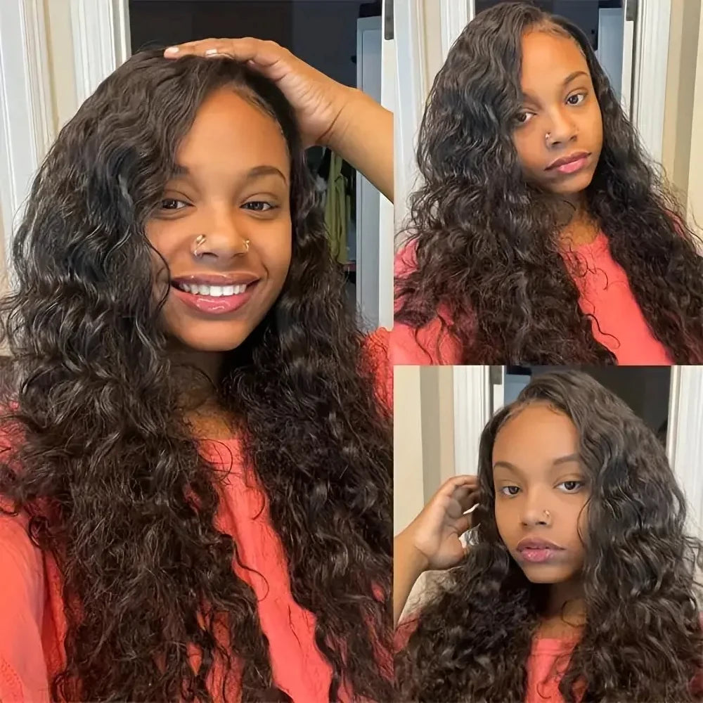 230% High-Density Deep Wave Frontal Wig | Sophisticated 13x6 HD Lace Frontal | Elegant Vietnamese Human Hair Lace Closure Wig | "Dignified" Deep Curly Medium-Length Remy Hair for Voluminous Styling Luxegan